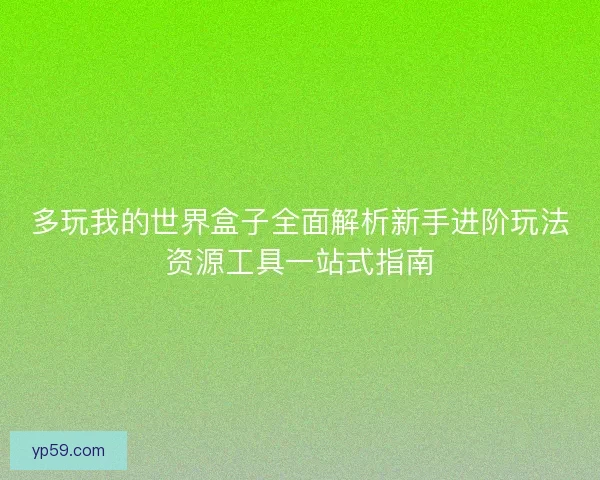 多玩我的世界盒子全面解析新手进阶玩法资源工具一站式指南